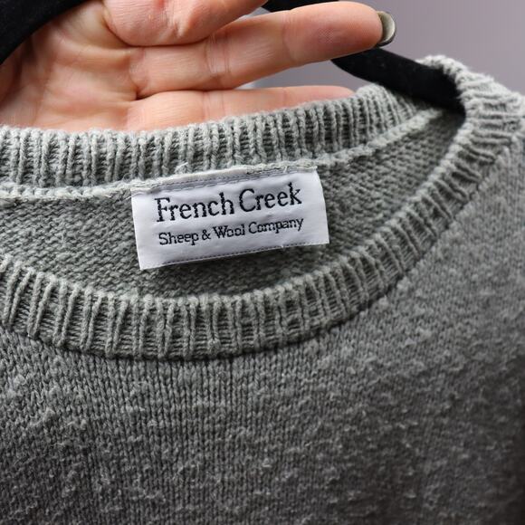 French Creek Sheep & Wool Co. Gray-Green 100% Cotton Sweater Dress Size L - Picture 3 of 5